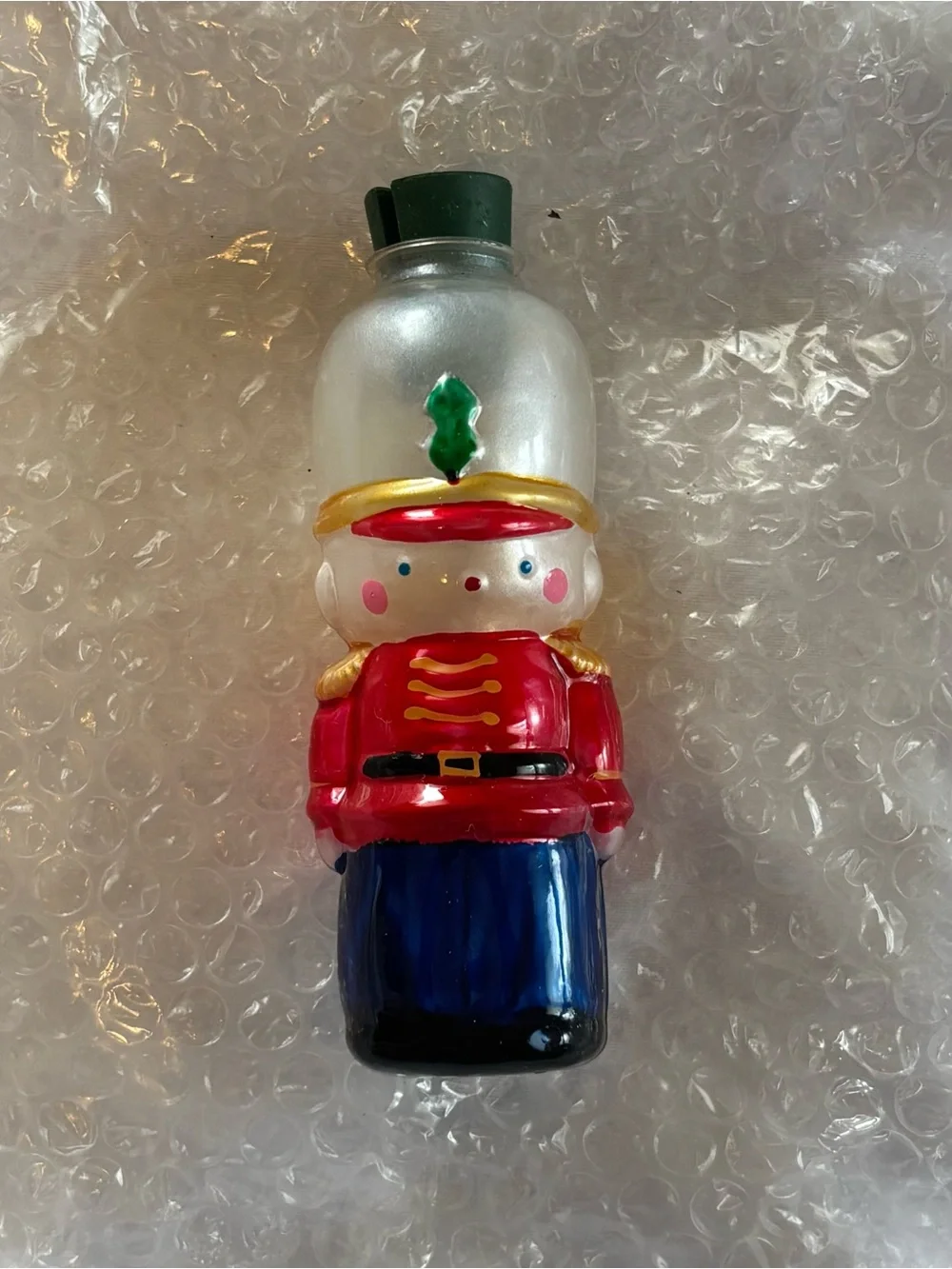 Vintage Avon Molded Glass Toy Soldier Light Cover Ornament